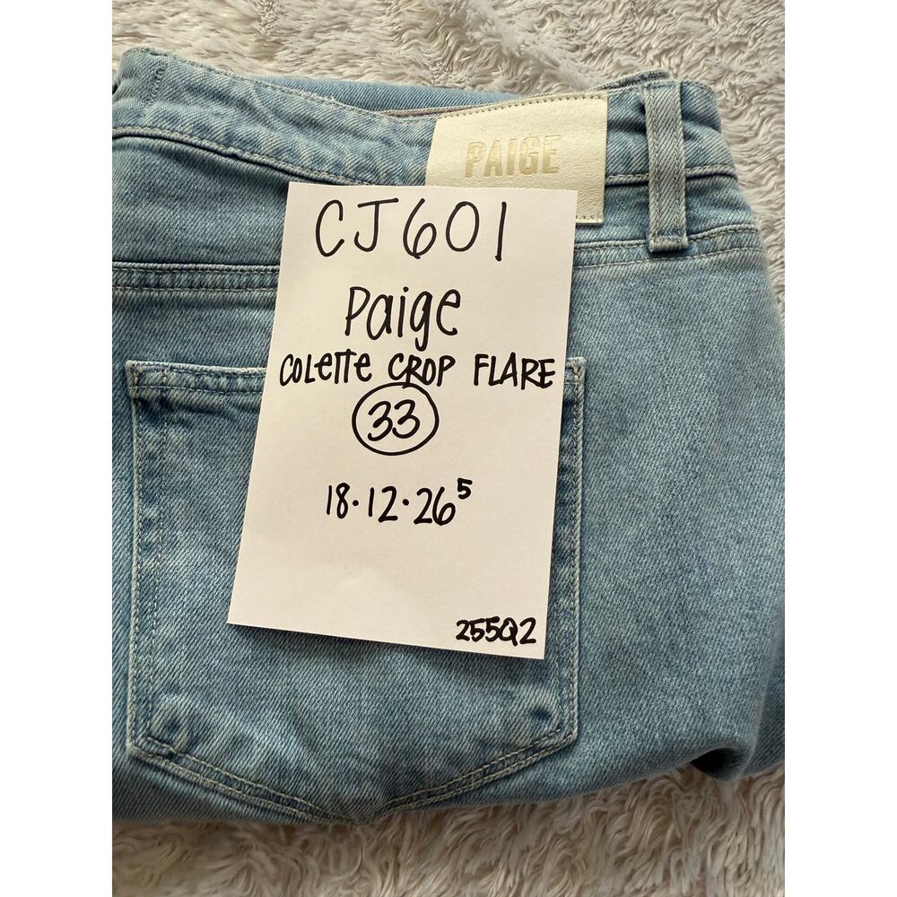 New Paige Jeans Women's 32 Colette Crop Flare in Folklore Light Wash - Picture 3 of 7